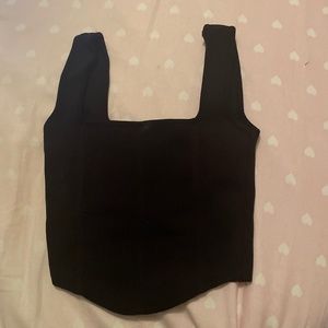 Zara Black Knit Corset Bustier Crop Top Tank